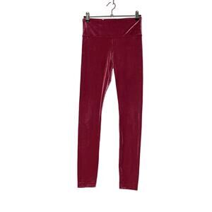 Athleta Elation Velvet Tight Ankle Pink Womens XS Yoga Soft Stretch